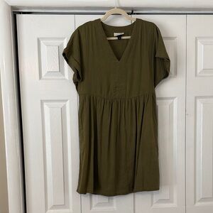 Universal Thread Olive Green V-Neck Mini Dress